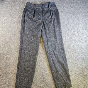 Express Womens Herringbone Dress Pants 2R Lined Stretch Gray